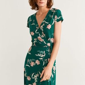 Mango printed wrap dress